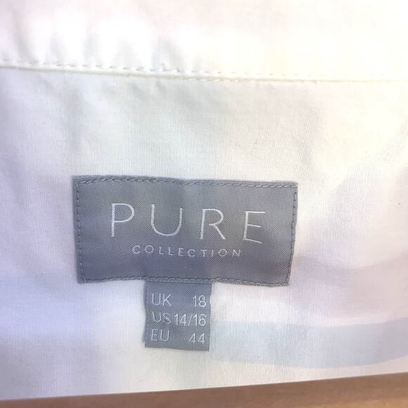 Pure Collection Long Sleeve White Cotton Pullover Blouse, Women's Size 14/16 - Picture 9 of 14